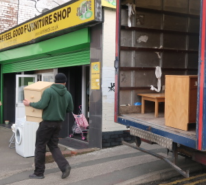 Another drop to SLATE in Armley, this time with a van load of unwanted furniture donated very kindly by Unipol Student Homes.